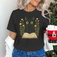 Cat Reading Book Flowers Unisex T-Shirt