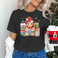 Christmas Gingerbread Man Reading Book Snowflake Teacher Unisex T-Shirt