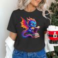 Dragon Reading a Book Bookworm Book Lover Unisex T-Shirt Dragon Reading a Book Bookworm Book Lover Unisex T-Shirt