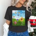 Frutiger Aero Aesthetic Tech Scenery Fishes Sunflower Unisex T-Shirt