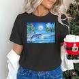 Frutiger Aero Dolphin Sunset Ocean With Palm Trees Y2k Unisex T-Shirt Frutiger Aero Dolphin Sunset Ocean With Palm Trees Y2k Unisex T-Shirt