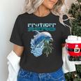 Frutiger Aero Splashy Dolphin Y2k Aesthetic Graphic Unisex T-Shirt
