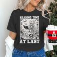 Reading Time At Last Book Lover Introvert Skeleton Reading Unisex T-Shirt Reading Time At Last Book Lover Introvert Skeleton Reading Unisex T-Shirt