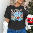 Readsolotl Blue Kawaii Axolotl Book Lover Reading Retro Unisex T-Shirt