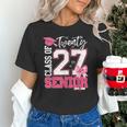 Senior 2027 Class Of 2027 Pink Coquette Bow Graduation Girl Unisex T-Shirt