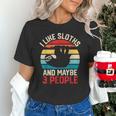 I Like Sloths And Maybe 3 People Sloth Introvert Vintage Unisex T-Shirt