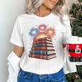 Books Fireworks 4th Of July Bookworm Patriotic Reader Unisex T-Shirt