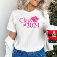 Class Of 2024 Pink For Girls And Women Graduation Unisex T-Shirt