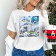 Frutiger Aero Aesthetic Tech Great Wave Of Kanagawa Fishes Raglan Baseball Tee Unisex T-Shirt Frutiger Aero Aesthetic Tech Great Wave Of Kanagawa Fishes Raglan Baseball Tee Unisex T-Shirt