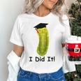 Graduation Cap Wearing Big Dill Pickle I Did It Graduate Fun Unisex T-Shirt