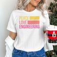 Peace Love Engineering Engineer School Graduation Retro Unisex T-Shirt
