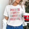 Peace Out Middle School Graduation Groovy Last Day Of School Unisex T-Shirt