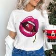 Rainbow Lips With a Cherry In The Mouth 80s Nostalgia Premium Tri-Blend Unisex T-Shirt