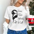 I Came I Saw I Had Anxiety So I Left Messy Bun Introvert Unisex T-Shirt