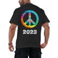 2023 Graduation Class Year Tie Dye Peace Sign Graduate Shirt Men's Back Print T-Shirt