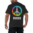 2033 Graduation Class Year Tie Dye Peace Sign Men's Back Print T-Shirt