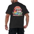 Adorable Book Lover Parrot With Reading Glasses Cute Men's Back Print T-Shirt