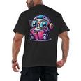Adorable Book Lover Robot With Reading Glasses Cute Men's Back Print T-Shirt