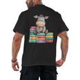 Adorable Donkey With Heart Sitting On Colorful Book Stack Men's Back Print T-Shirt