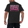 Advocate Support Empower Groovy Social Worker Graduation MSW Men's Back Print T-Shirt