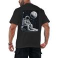 Aesthetic Spaceman Astronaut On The Moon Space Introvert Men's Back Print T-Shirt