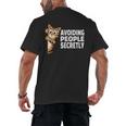 Avoiding People Secretly Cat Introvert Humor Men's Back Print T-Shirt Avoiding People Secretly Cat Introvert Humor Men's Back Print T-Shirt