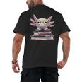 Axolotl Books Readsalotl Reading Bookworm Kawaii Axolotl Men's Back Print T-Shirt