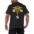 Bachelor Of Science Nursing Graduation Men's Back Print T-Shirt