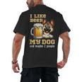 I Like Beer My Dog And Maybe 2 People Introvert Pun Men's Back Print T-Shirt