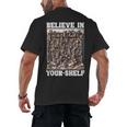 Believe In Your-Shelf Bookworm Book Shelf Reader Men's Back Print T-Shirt Believe In Your-Shelf Bookworm Book Shelf Reader Men's Back Print T-Shirt