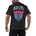 Bi Shy And Ready To Cry Bisexual Introvert Bi Pride Men's Back Print T-Shirt Bi Shy And Ready To Cry Bisexual Introvert Bi Pride Men's Back Print T-Shirt