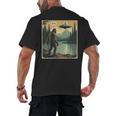 Bigfoot Sasquatch Alien Spaceship UFO Introvert Bruh Men's Back Print T-Shirt Bigfoot Sasquatch Alien Spaceship UFO Introvert Bruh Men's Back Print T-Shirt