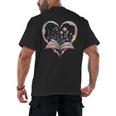 Book Lover Heart Shaped Reading Art Bookworm Men's Back Print T-Shirt