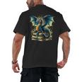 Book Lover Reading Fantasy Dragon Men's Back Print T-Shirt