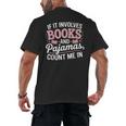 Book And Pajamas Humorous Book Lover Reading Bedtime Men's Back Print T-Shirt