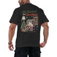 All Booked For Christmas Cute Bookish Cat Lover Men's Back Print T-Shirt