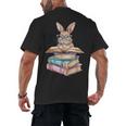 Books Bookworm Reader Book Cute Reading Bunny With Glasses Men's Back Print T-Shirt
