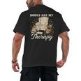 Books Are My Therapy Cozy Reading Chair Artwork Men's Back Print T-Shirt