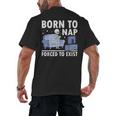 Born To Nap Forced To Exist Lazy Skeleton Couch Introverts Men's Back Print T-Shirt Born To Nap Forced To Exist Lazy Skeleton Couch Introverts Men's Back Print T-Shirt