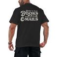 Born To Read Books Forced To Read Emails Bookish Bookworm Men's Back Print T-Shirt