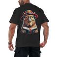 Capybara Bookworm Rodent Reading a Book Men's Back Print T-Shirt Capybara Bookworm Rodent Reading a Book Men's Back Print T-Shirt