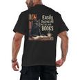Cats And Books Book & Cat Lover Easily Distracted By Men's Back Print T-Shirt Cats And Books Book & Cat Lover Easily Distracted By Men's Back Print T-Shirt