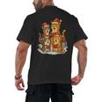 Cats Reading Books Christmas Tree Men's Back Print T-Shirt Cats Reading Books Christmas Tree Men's Back Print T-Shirt
