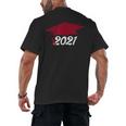 Class Of 2021 Burgundy Regalia Graduation Men's Back Print T-Shirt