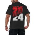 Class Of 2024 High School Senior Graduation Red Sports Style Men's Back Print T-Shirt