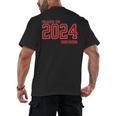 Class Of 2024 Senior Back To School Vintage Graduation Tee Men's Back Print T-Shirt