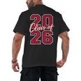Class Of 2026 Graduation Red With Varsity Letters Men's Back Print T-Shirt