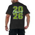 Class Of 2026 Graduation Varsity Lime Green Letters Men's Back Print T-Shirt