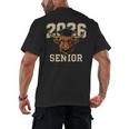 Class Of 2026 Highland Cow Senior Graduation School Pride Men's Back Print T-Shirt