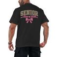 Class Of 2026 Pink Coquette Bow Senior Graduation Men's Back Print T-Shirt